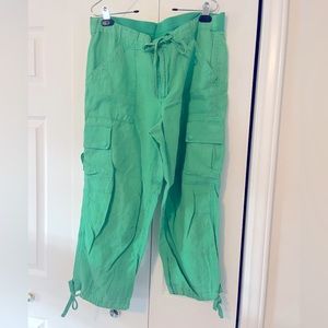 Awesome Green Linen Lauren Utility Pants